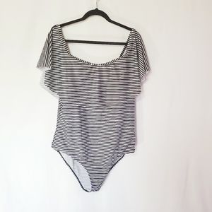 Black and white stripped swimsuit
